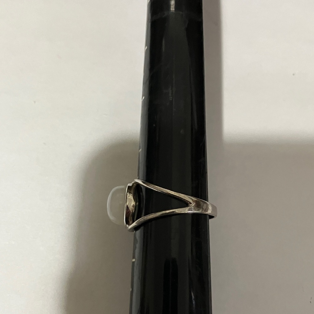 Sterling Silver Milky Quartz Ring Split Setting - image 5